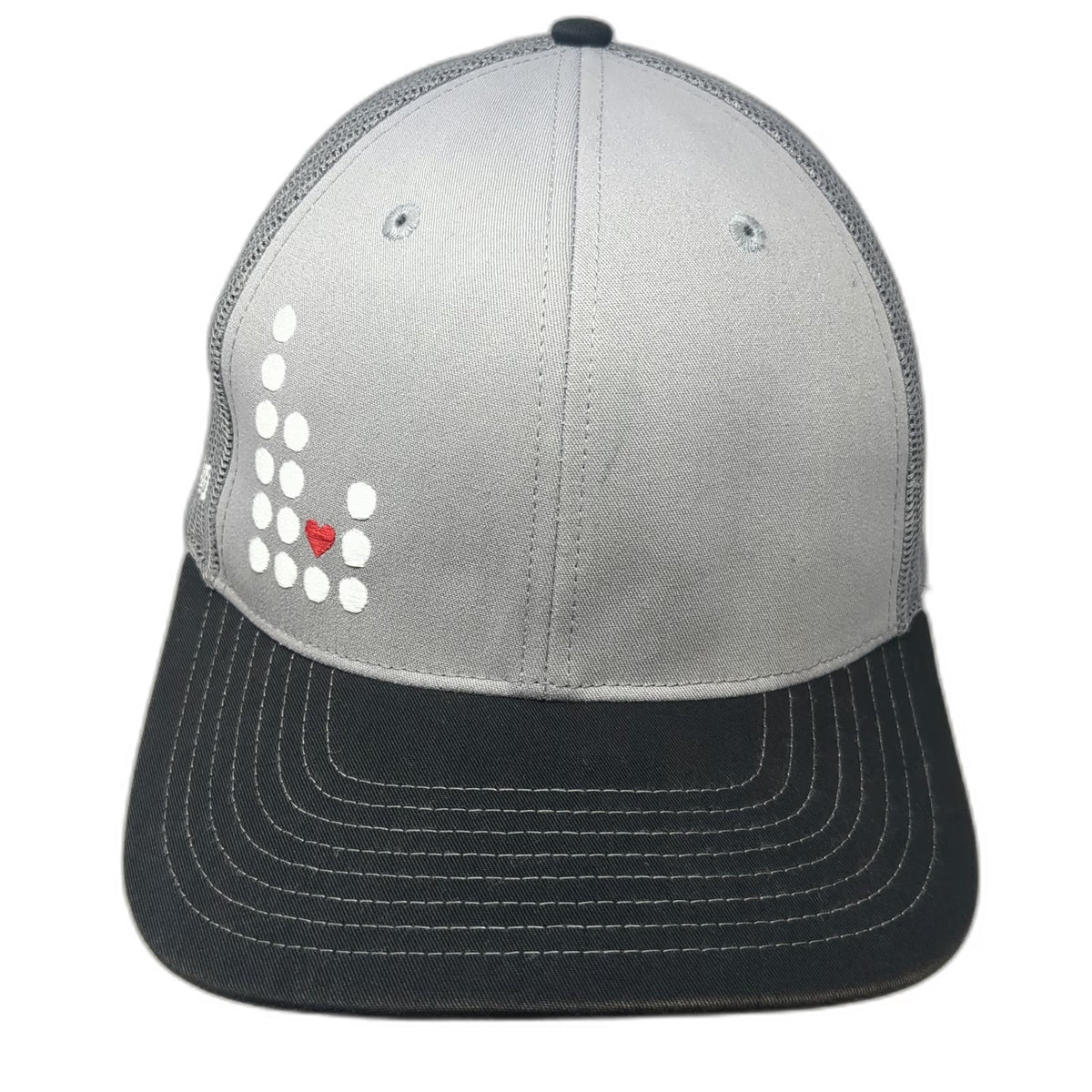 Richardson Trucker Hat Gray One Size Mesh Back Snapback Bank of Idaho Heart Logo