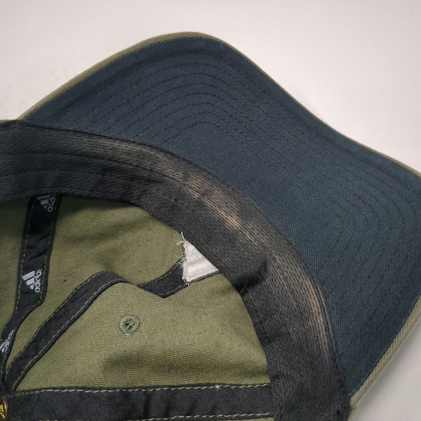 Adidas Baseball Cap Green One Size Adjustable Embroidered Logo Cotton Sport Hat