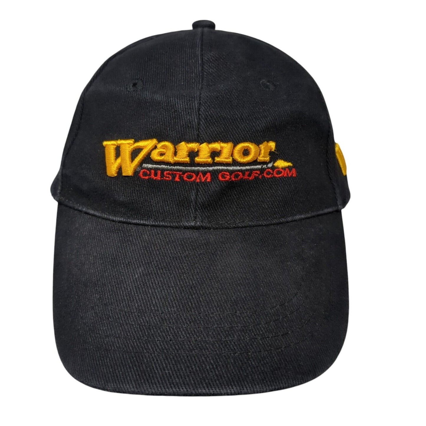 Warrior Custom Golf.com Strapback Hat Black OSFA Adjustable Embroidered