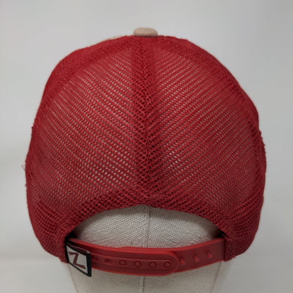 Zephyr Snapback Mesh Back Trucker Hat Louisville Embroidered Logo Tan Red