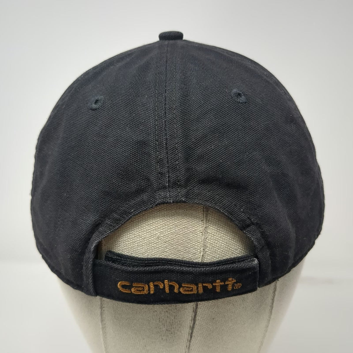 Carhartt Baseball Cap Black One Size Strapback Adjustable Cotton Canvas Logo Hat