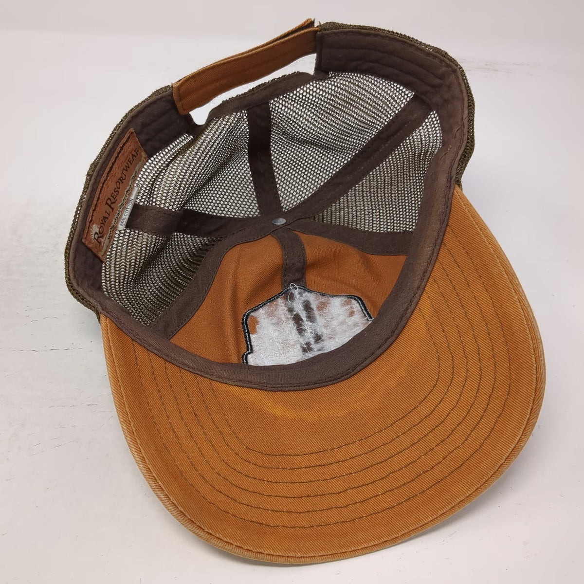Royal Resortwear Baseball Cap Orange Brown One Size Yellowstone Geyser Mesh Hat