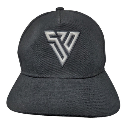 Unbranded Men's Snapback Hat Black Size OSFM Embroidered Logo 100% Acrylic