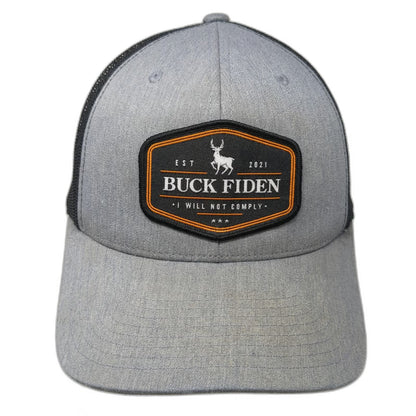 Yupoong Trucker Hat Gray Black One Size Buck Not Comply Mesh Snapback
