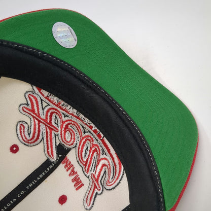 Mitchell & Ness Miami Heat NBA Snapback Hat White Red One Size Green Underbrim