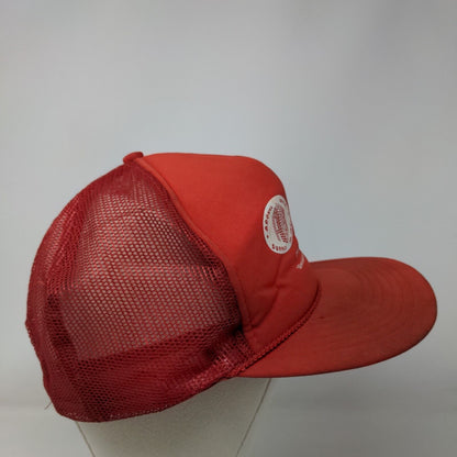 Adonna Brick Supply Co Inc. Snapback Trucker Hat Red OSFA Mesh Back Rope 6 Panel