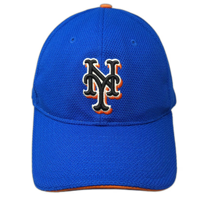 New York Mets MLB New Era Baseball Cap Blue L 39THIRTY Stretch Fit Mesh Logo Hat