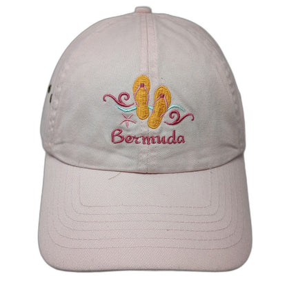 Baseball Cap Pink One Size Embroidered Bermuda Flip Flops Hat Slideback Cotton