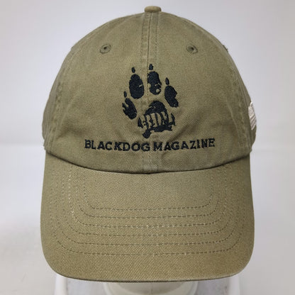 Black Dog Magazine Baseball Cap Green One Size Paw Print American Flag Hat