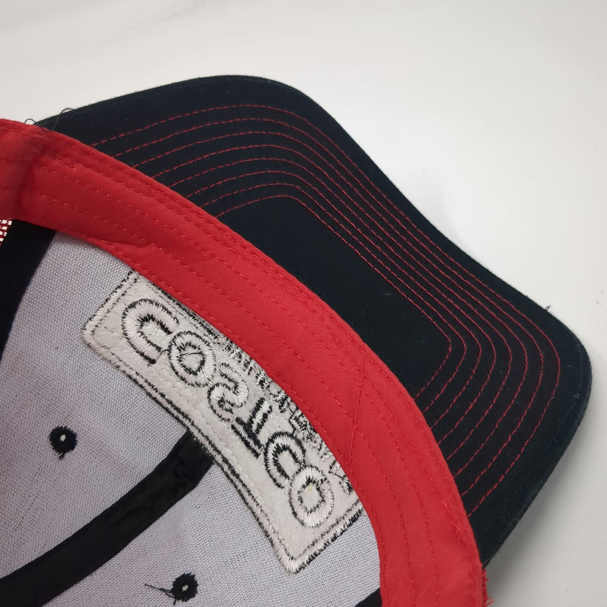 Bamko Costco Wholesale Black Red Trucker Hat One Size Mesh Back Snapback