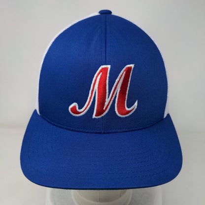 Letter M Snapback Mesh Back Trucker Hat Blue One Size Pacific Headwear
