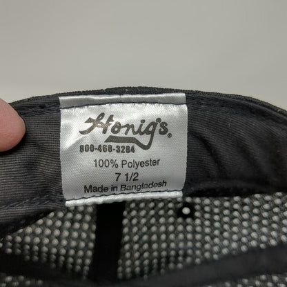 Honig's Baseball Cap Black 7 1/2 Perforated Mesh Fitted Breathable Referee Hat