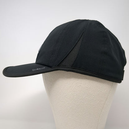Adidas Baseball Cap Black One Size Climalite Strapback Embroidered Logo Hat