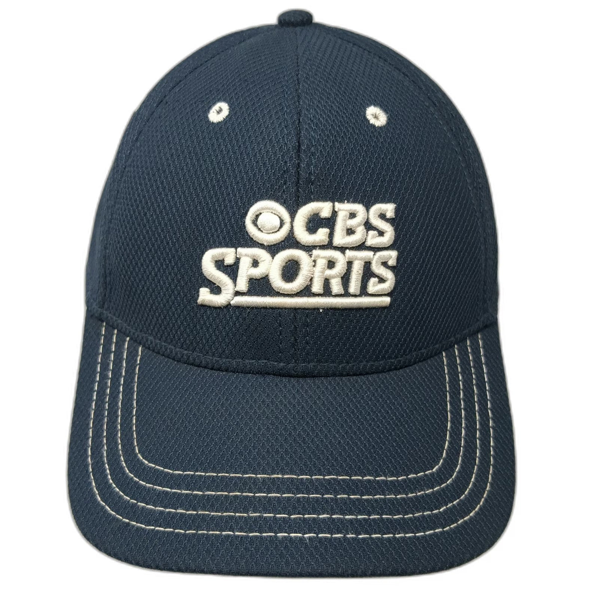 CBS Sports Baseball Cap Blue One Size Contrast Stitching Textured Strapback Hat