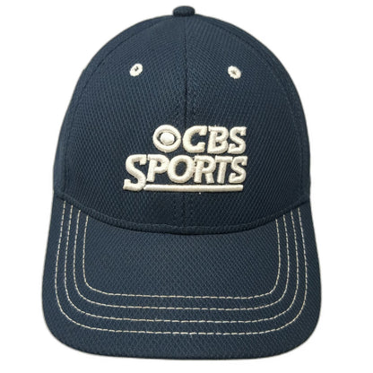 CBS Sports Baseball Cap Blue One Size Contrast Stitching Textured Strapback Hat
