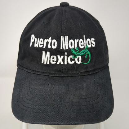 Puerto Morelos Mexico Gecko Lizard Baseball Cap Black One Size Adjustable Hat