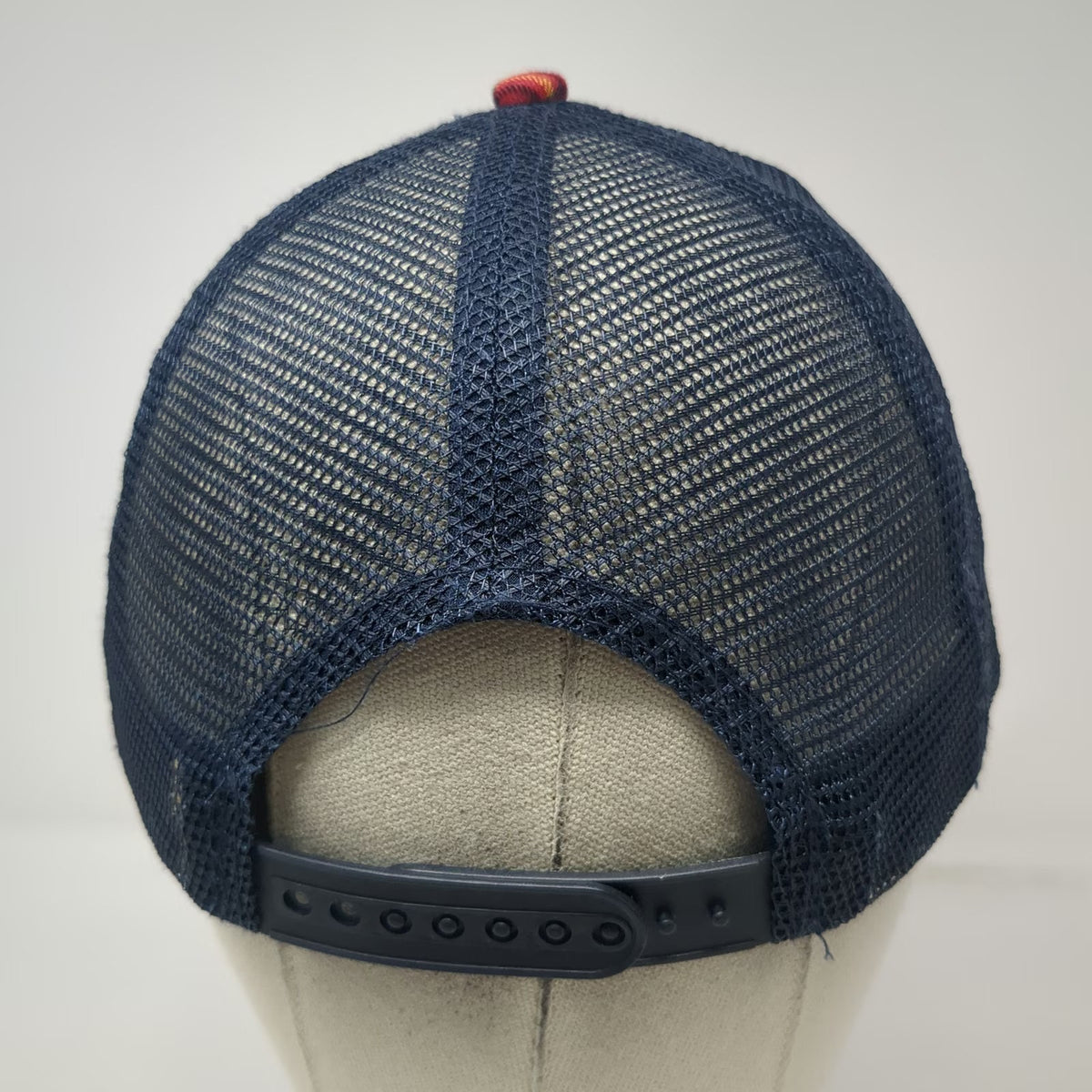 Adams Busch Beer Trucker Hat Blue Red Yellow White One Size Plaid Mesh Snapback