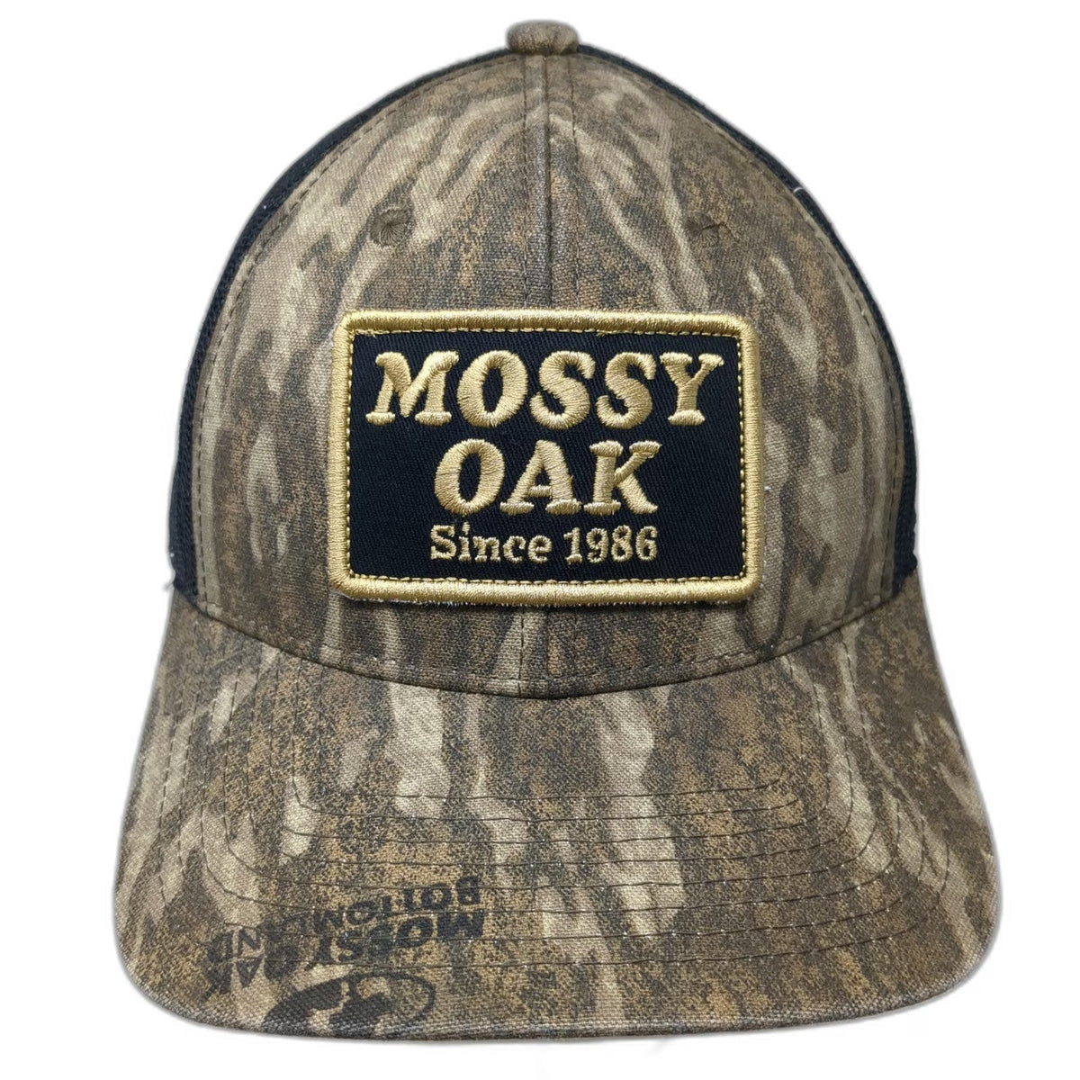 Mossy Oak Trucker Hat Brown Camo One Size Mesh Snapback Bottomland Logo Patch