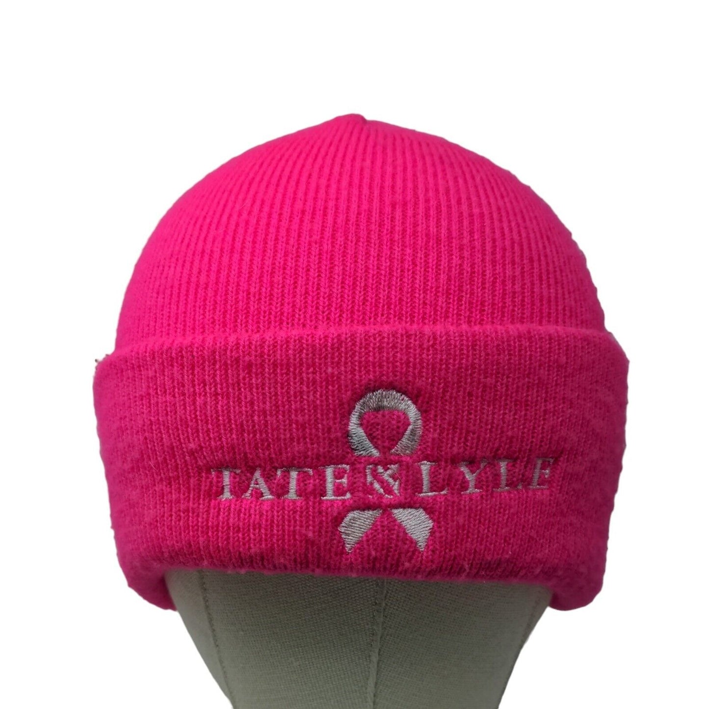 Port & Company Women's Knit Beanie Hat Pink Breast Cancer Awareness Tate & Lyle