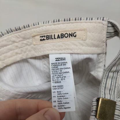 Billabong Slideback Hat Multicolor One Size Adjustable Pinstripe Blank Cotton