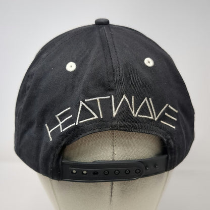 Heatwave 5 Panel Black Hat One Size Palm Tree Patch Snapback Flat Brim Cotton