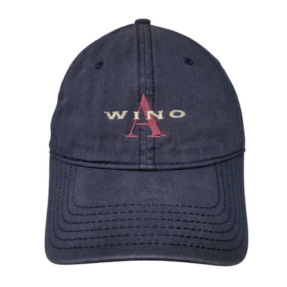 A Wino Strapback Hat Blue OSFA Adjustable Embroidered Attitude 101