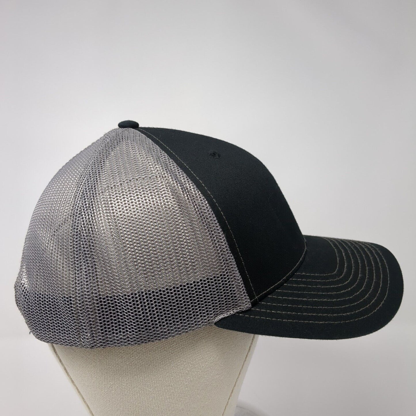Richardson Snapback Mesh Back Trucker Hat Black One Size Blank 6 Panel