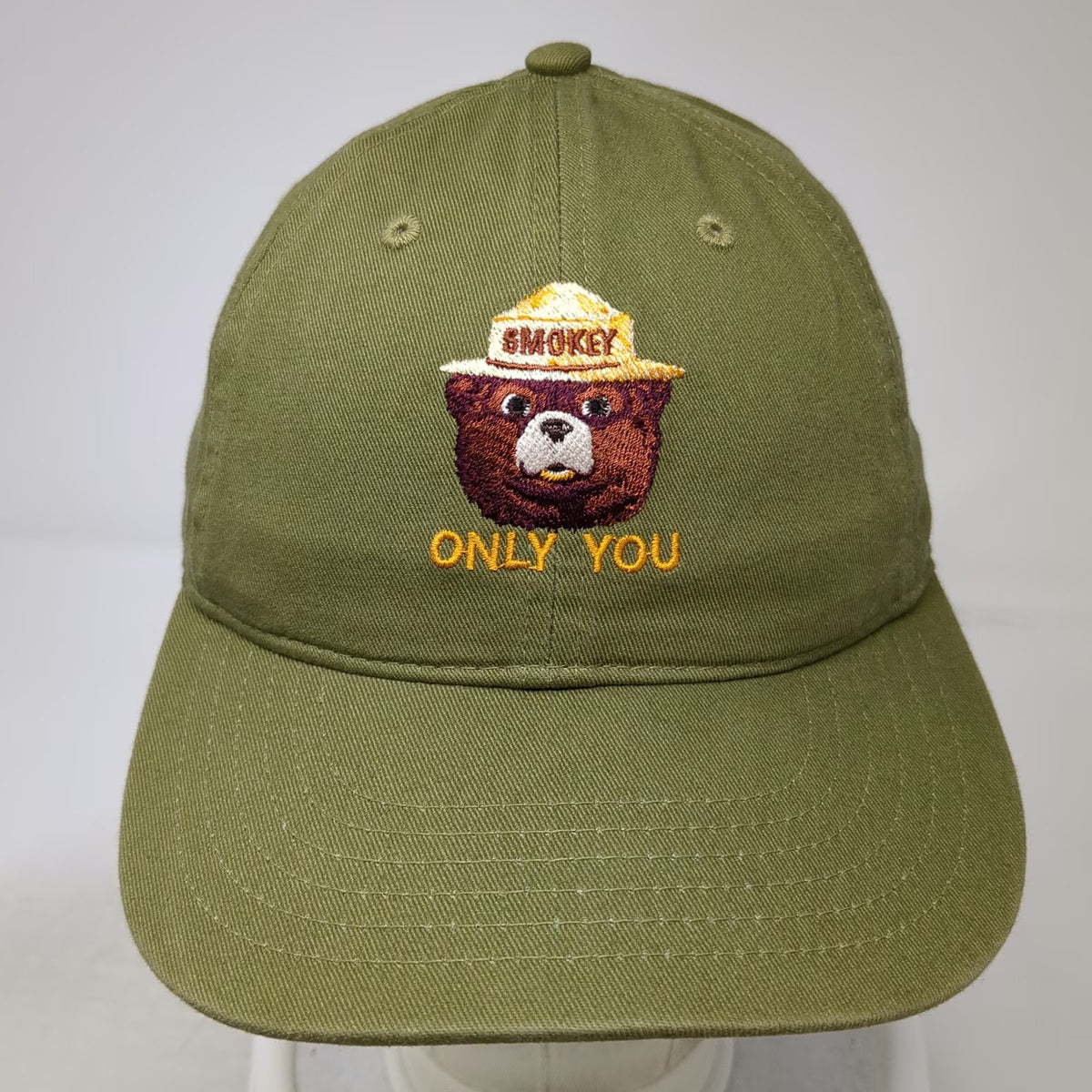 Baseball Cap Green One Size Smokey Bear Only You Hat Slideback US Forest Service