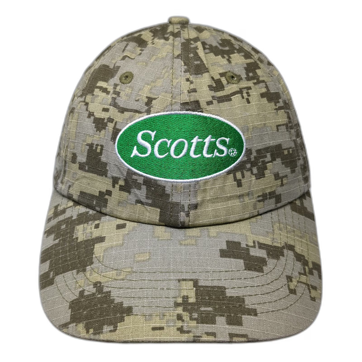 Scotts Baseball Cap Beige One Size Digital Camo Garden Lawn Care Logo Work Hat