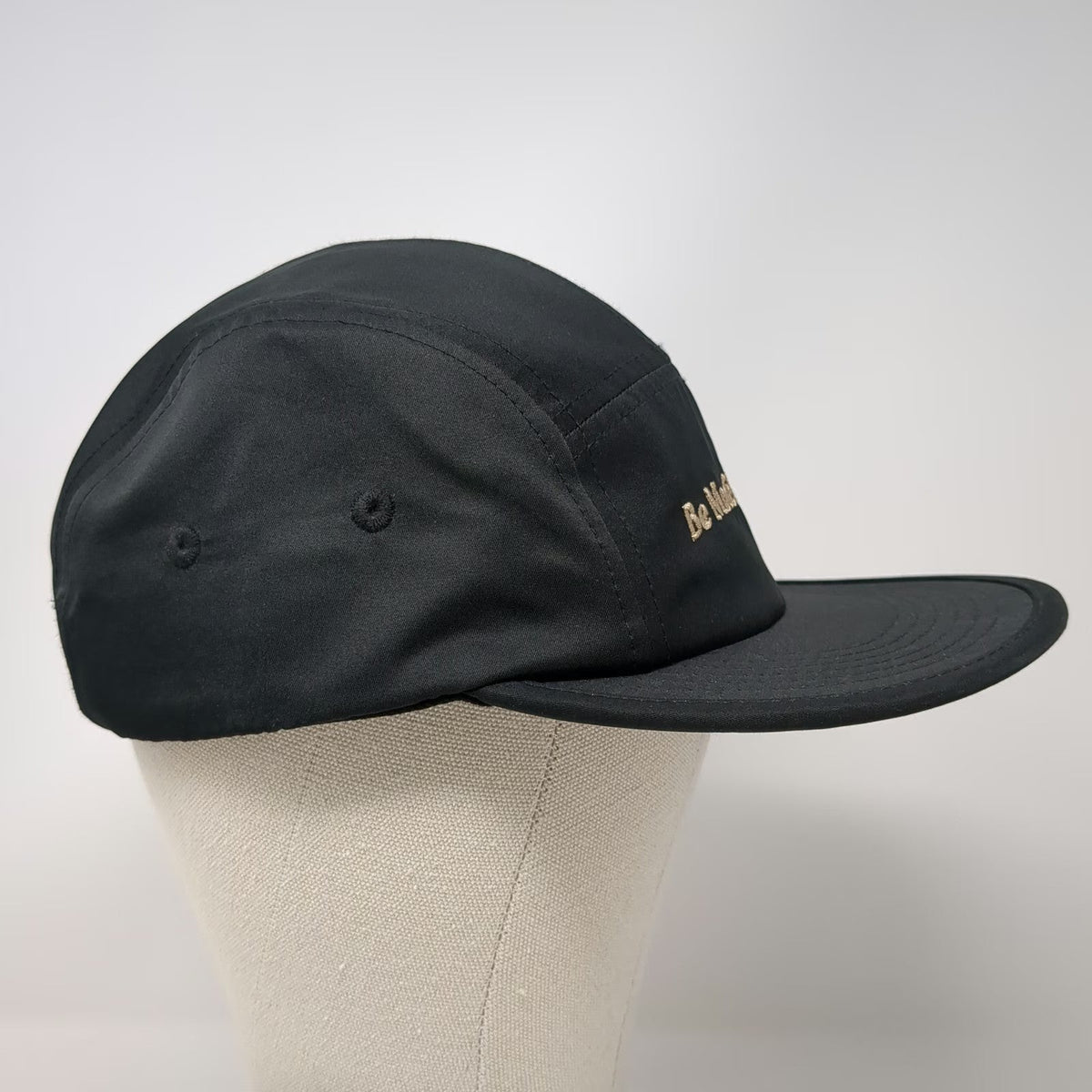 5 Panel Black One Size Hat Be More Earth Slideback Nature's Sunshine Gold Run