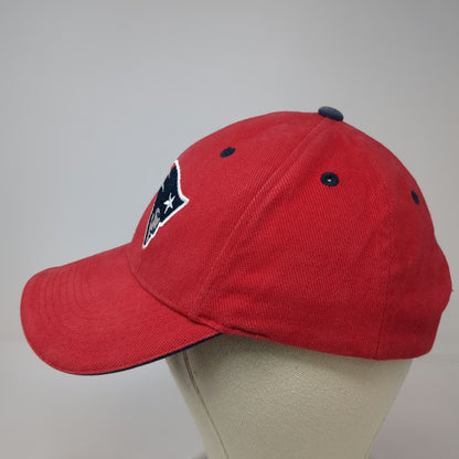New England Patriots NFL Red One Size Hat Strapback Embroidered Logo Curved Brim