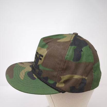 Cap America BASF Agrichemicals Camo 5 Panel Hat Green Black OSFA Rope USA Made