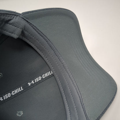 Under Armour Logo Fitted Hat Gray XL Spell Out Iso-Chill Vent Holes