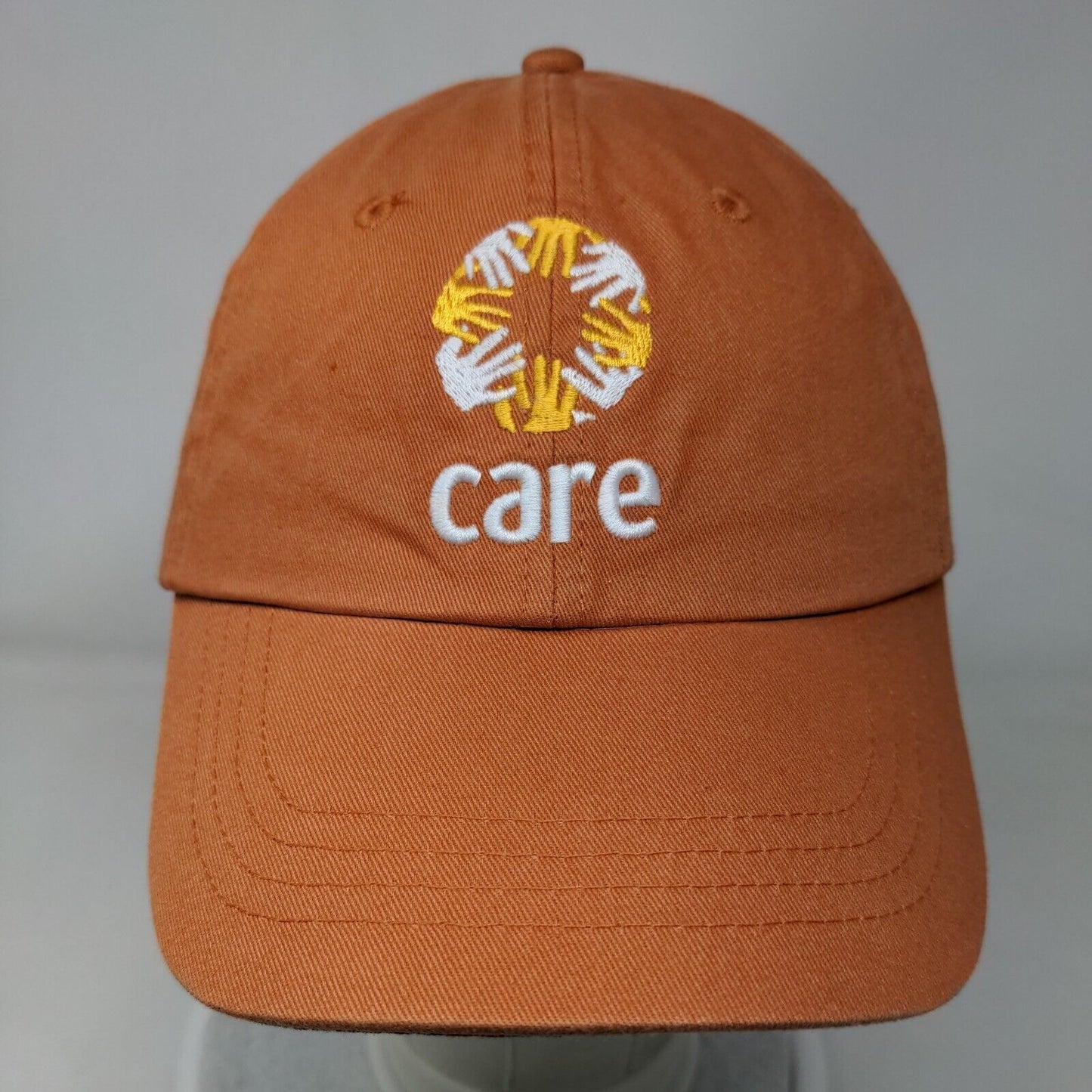 Care Slideback Hat Orange OSFM Adjustable Embroidered 6 Panel KC Caps