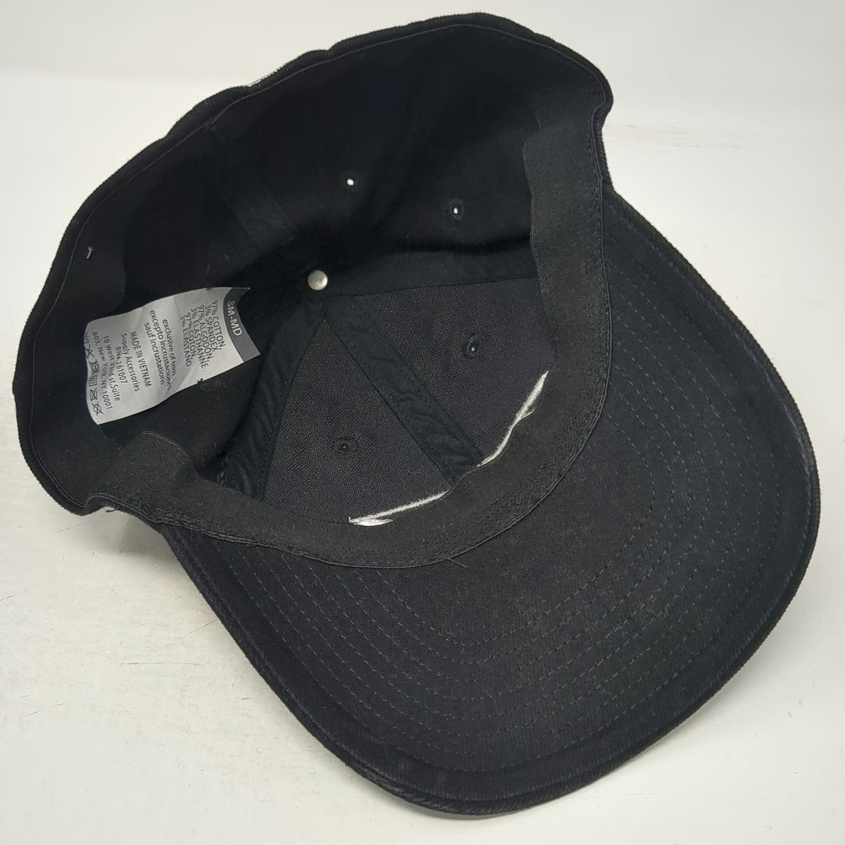 AND 1 Baseball Cap Black M Embroidered Logo Stretch Fit Curved Brim Hat