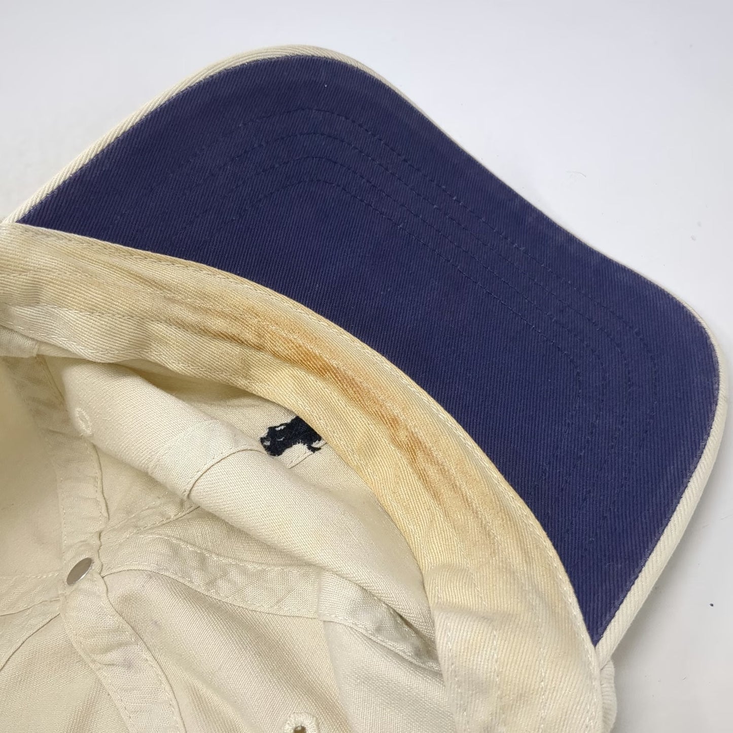 Polo Ralph Lauren Baseball Cap Beige One Size Leather Strapback Pony Logo Hat