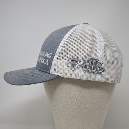 Richardson Trucker Hat Gray One Size Powering America Snapback Mesh Back Hat