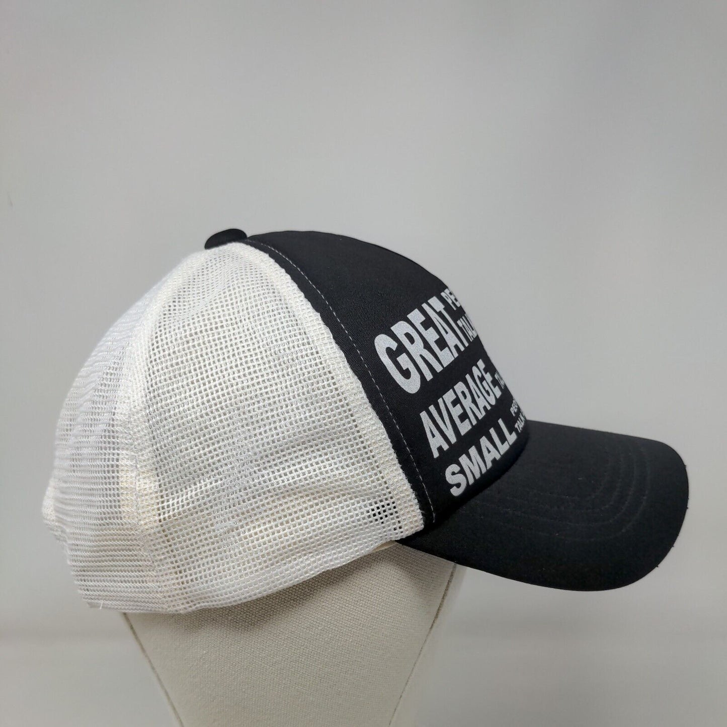 Great People Talk About Ideas Trucker Hat Black One Size Adjustable Mesh Back