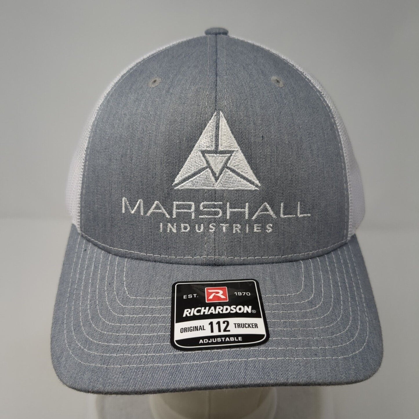 Marshall Industries Snapback Mesh Back Trucker Hat Gray One Size Adjustable