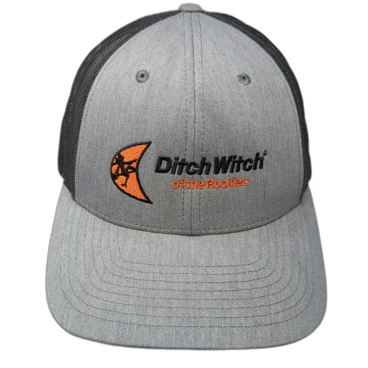 Richardson Trucker Hat Gray L Ditch Witch of the Rockies Mesh Snapback Black