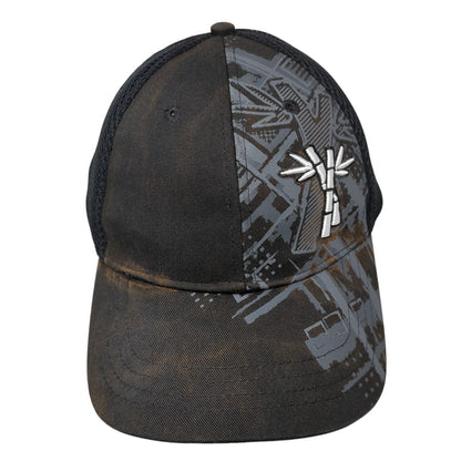 Cariloha Bamboo Stay Cool Fitted Trucker Hat Black S/M Embroidered Mesh Back