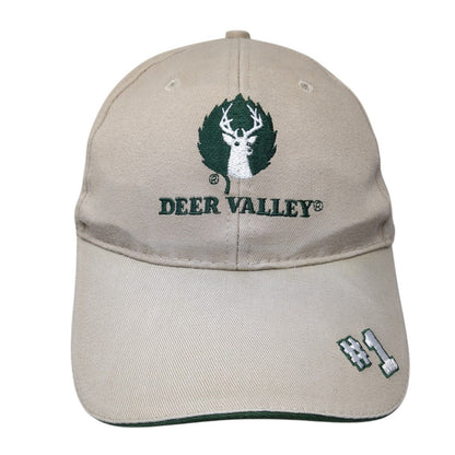 Deer Valley #1 Ski Resort Strapback Baseball Cap Brown OS Adjustable Embroidered