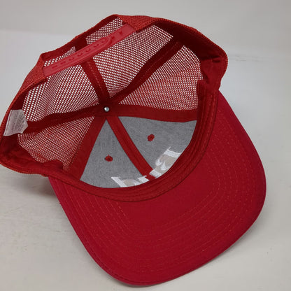 Budweiser Bud King of Beers Trucker Hat Red One Size Mesh Back Snapback Logo