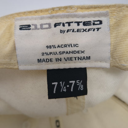 Fox Head Fitted Hat White 7 5/8 Embroidered Logo Solid Outdoor 6 Panel
