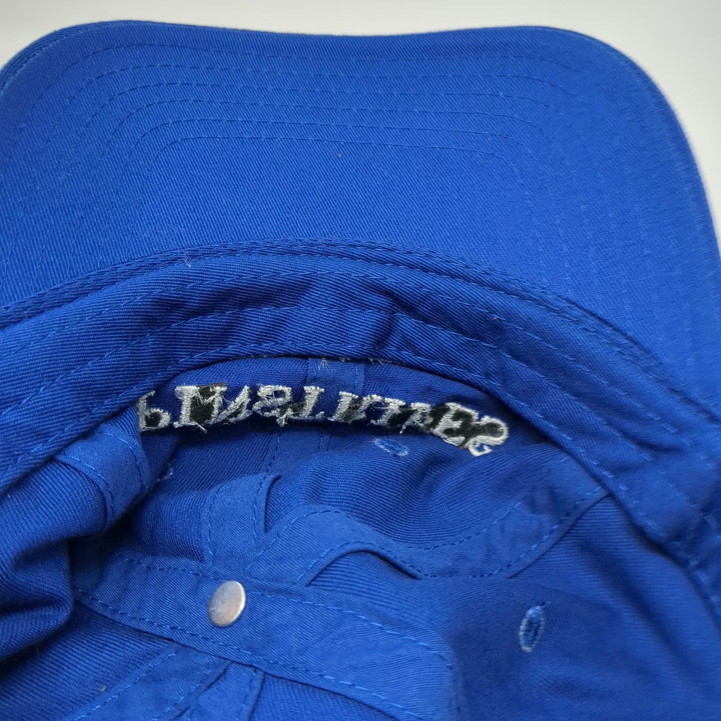 Fahrenheit Headwear Baseball Cap Blue One Size Pinstripes Strapback Cotton Hat