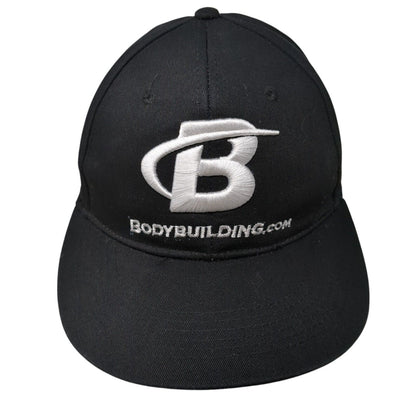 BodyBuilding.Com Snapback Hat Black One Size Adjustable Embroidered Cotton