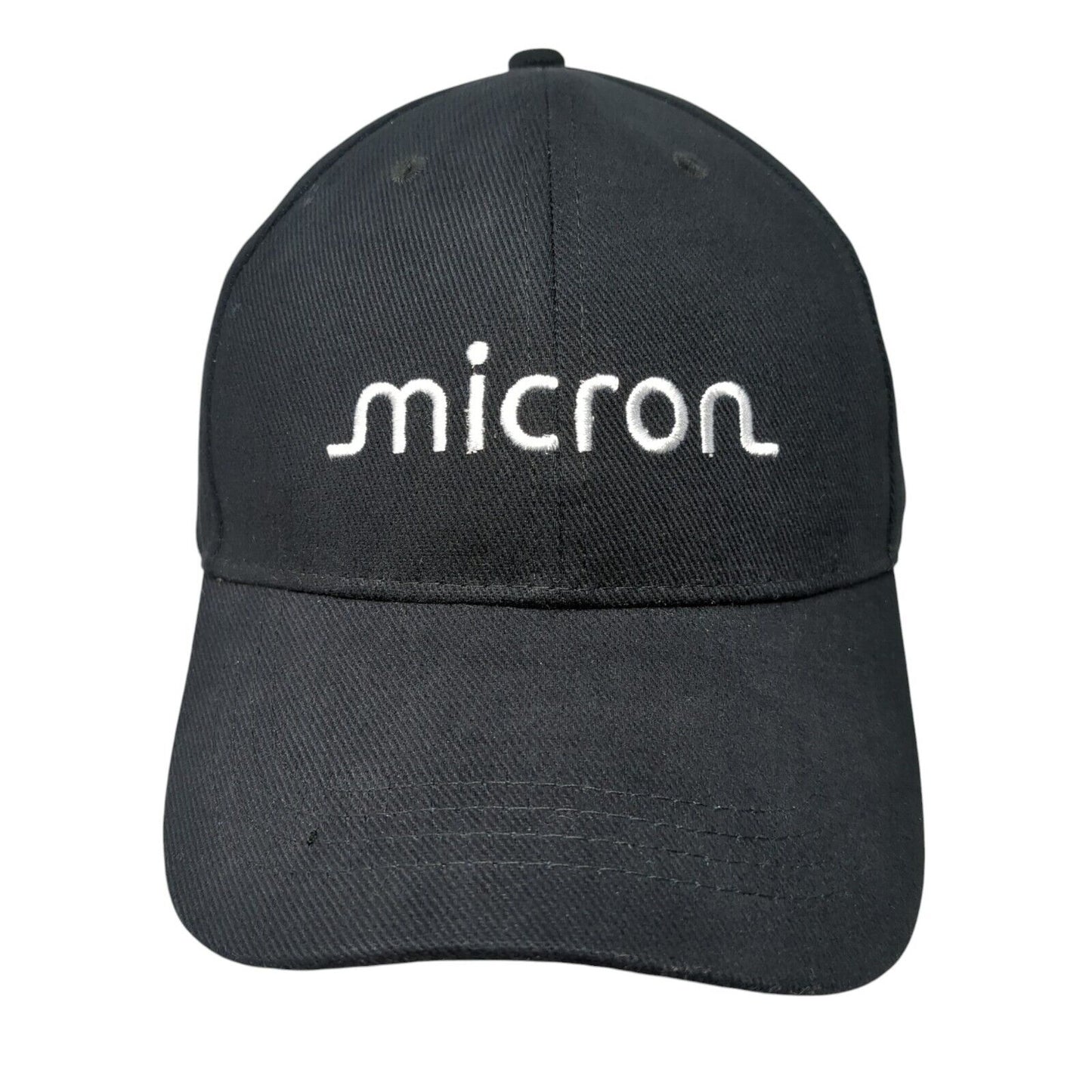 Micron Slideback Hat Black OSFA Adjustable Embroidered 6 Panel Solid