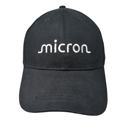 Micron Slideback Hat Black OSFA Adjustable Embroidered 6 Panel Solid