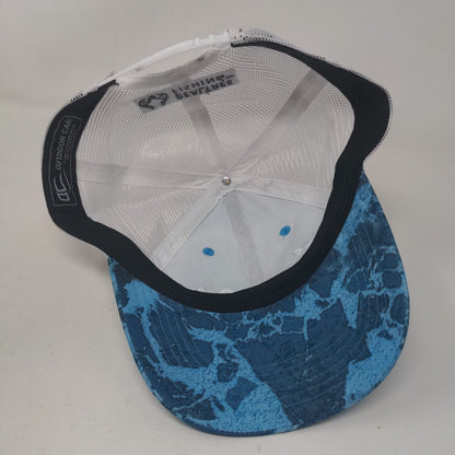 Star Realtree Fishing Snapback Mesh Back Trucker Hat Blue OSFM Embroidered