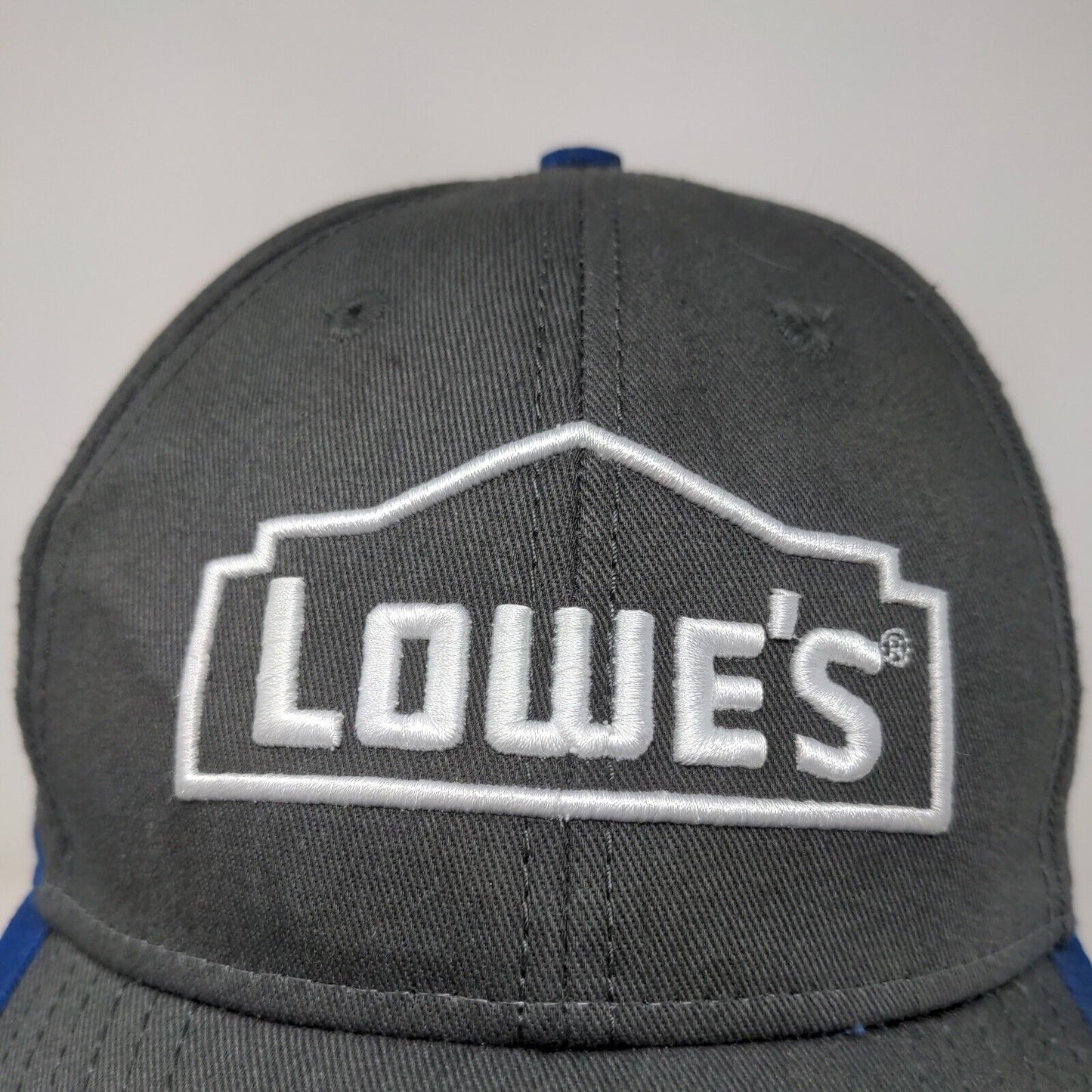 Lowe's Men's Snapback Hat Gray Blue Embroidered Logo Back End Appreciation 2020